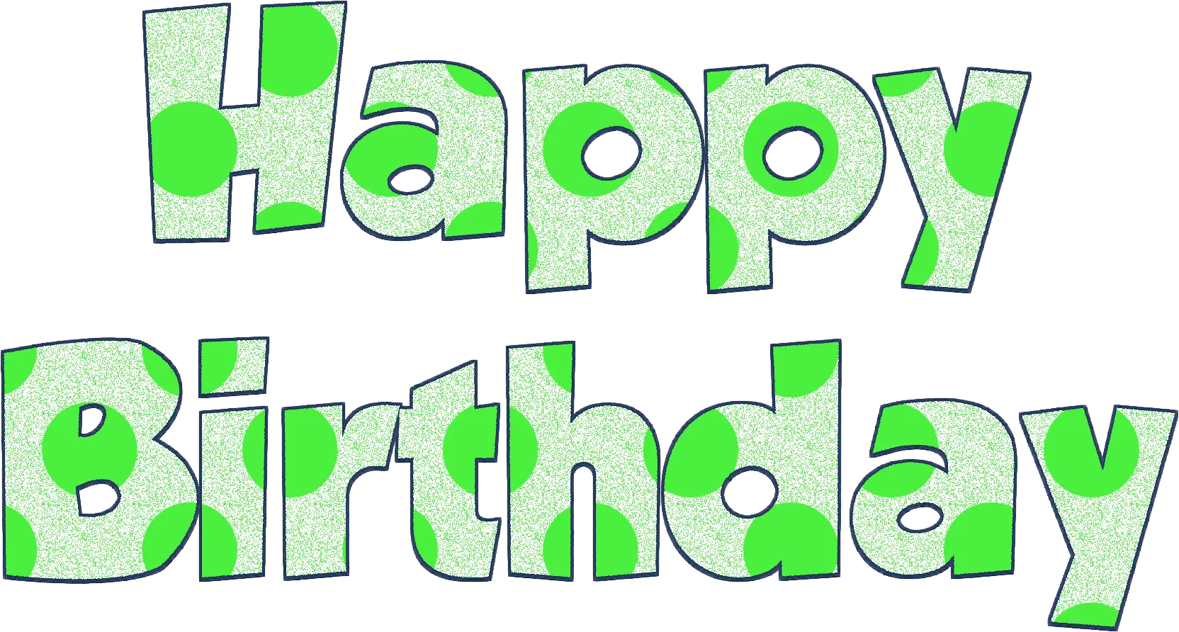 Happy Birthday Green Text Design