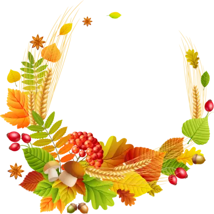 Autumn Wreath with Leaves and Berries
