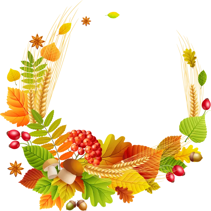Autumn Wreath with Leaves and Berries