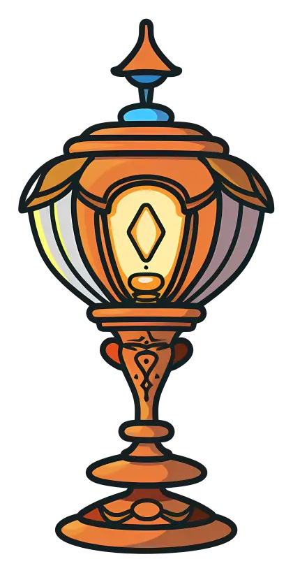 Vintage Ornamental Lamp with Decorative Design