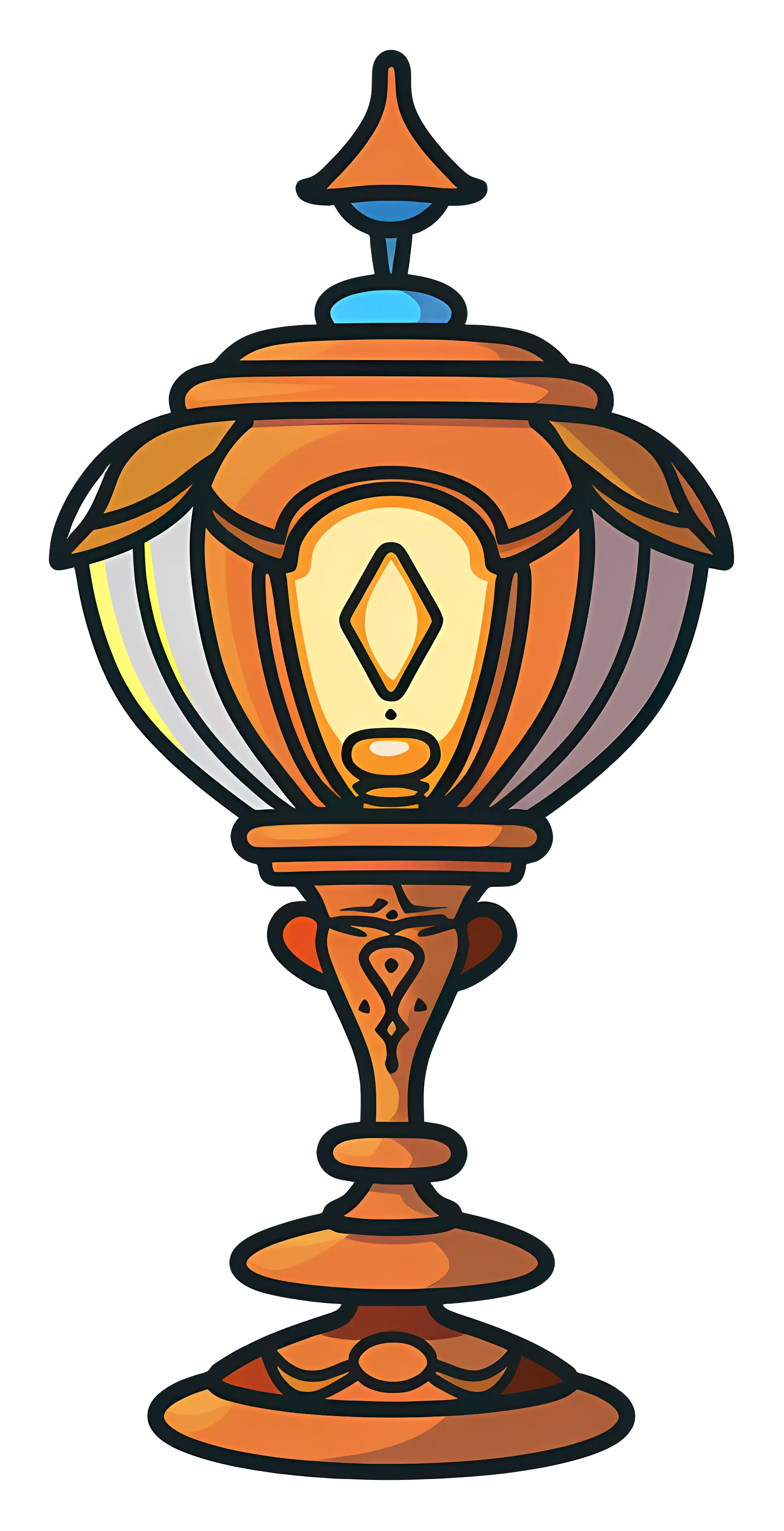 Vintage Ornamental Lamp with Decorative Design