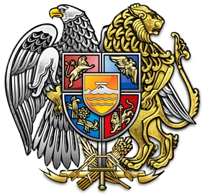Ornate Heraldic Emblem with Eagle and Lion Design