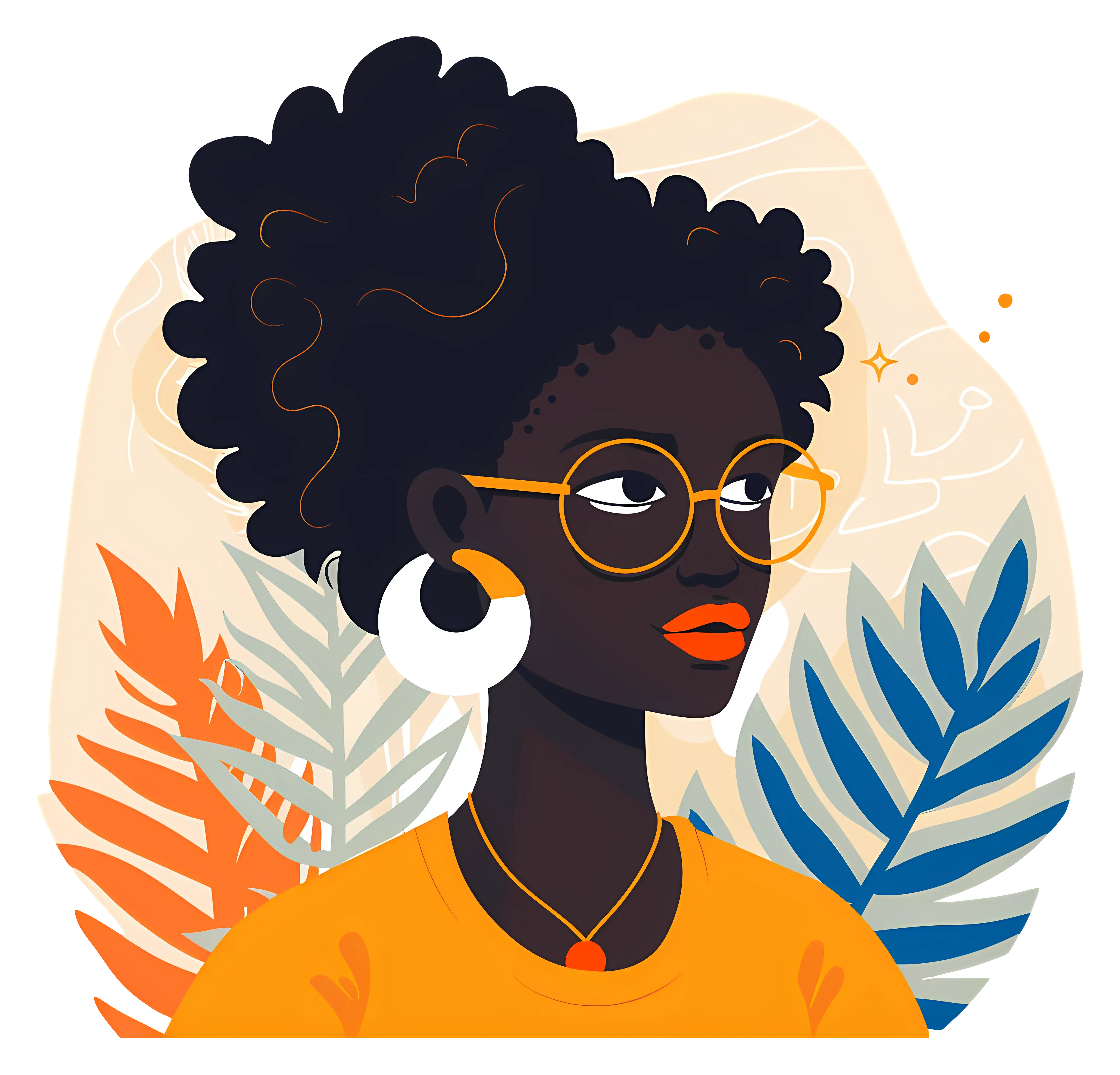 Stylish Woman Portrait Illustration