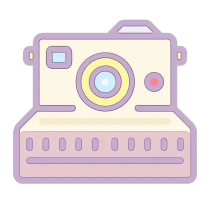 Pastel Polaroid Camera Illustration