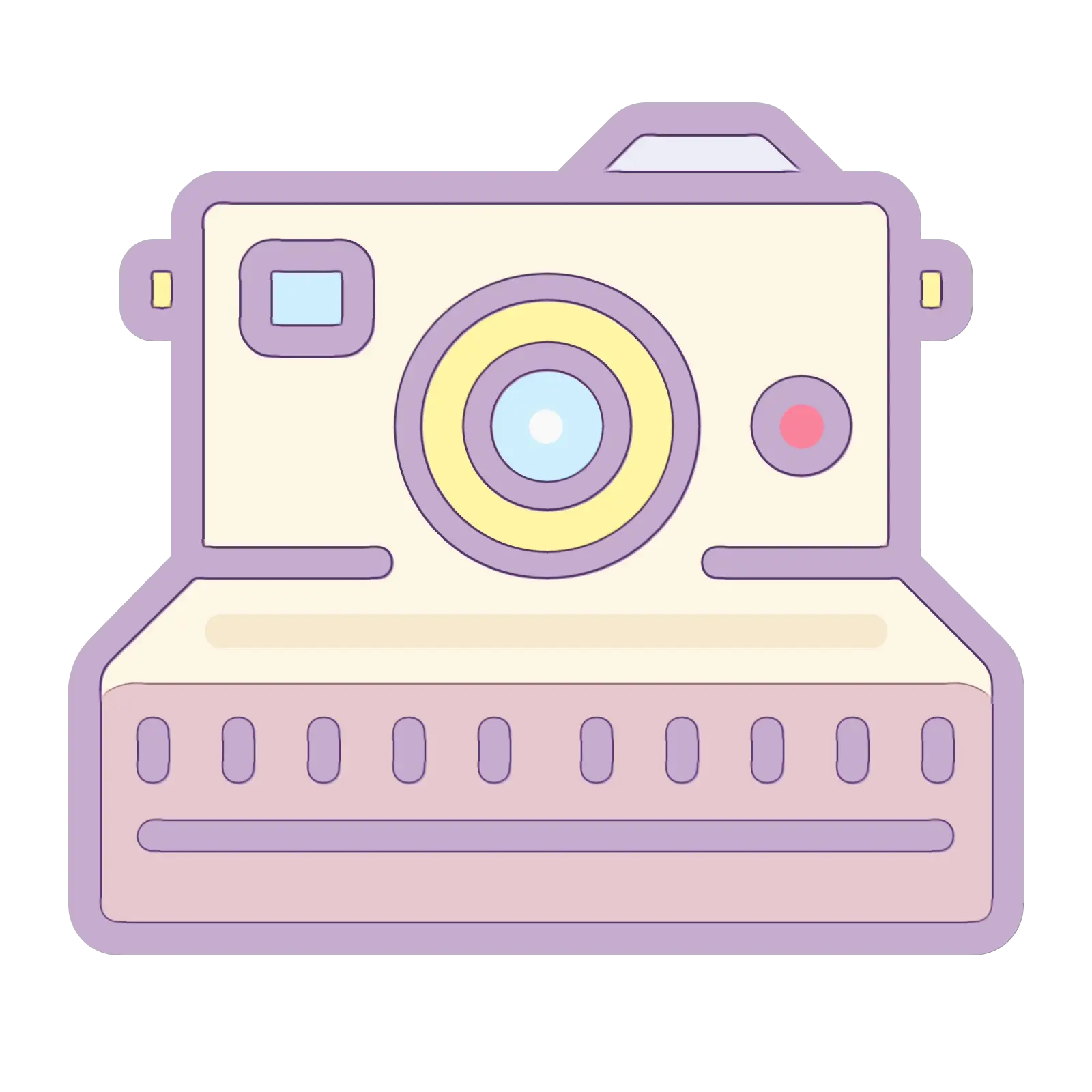 Pastel Polaroid Camera Illustration