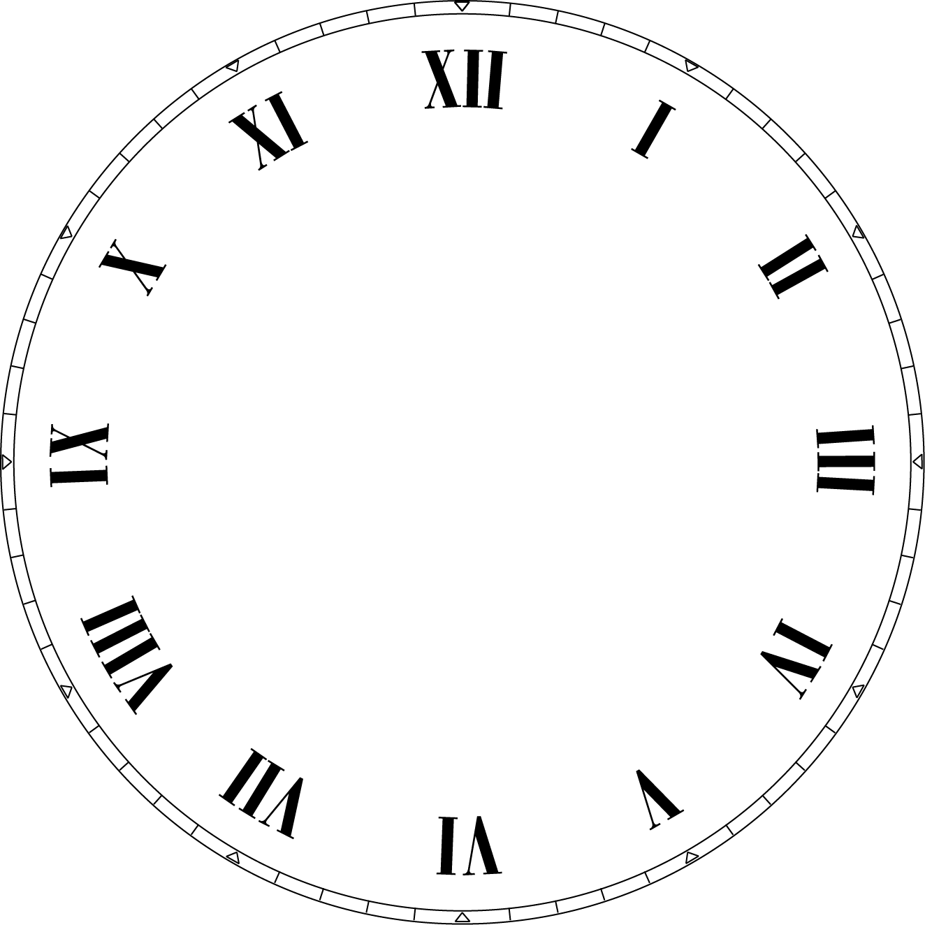 Clock Face with Roman Numerals Design