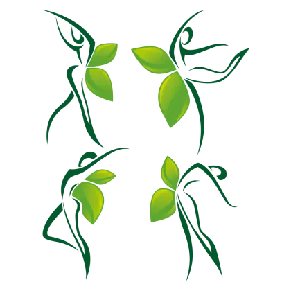 Abstract Leaf Dancers Illustration