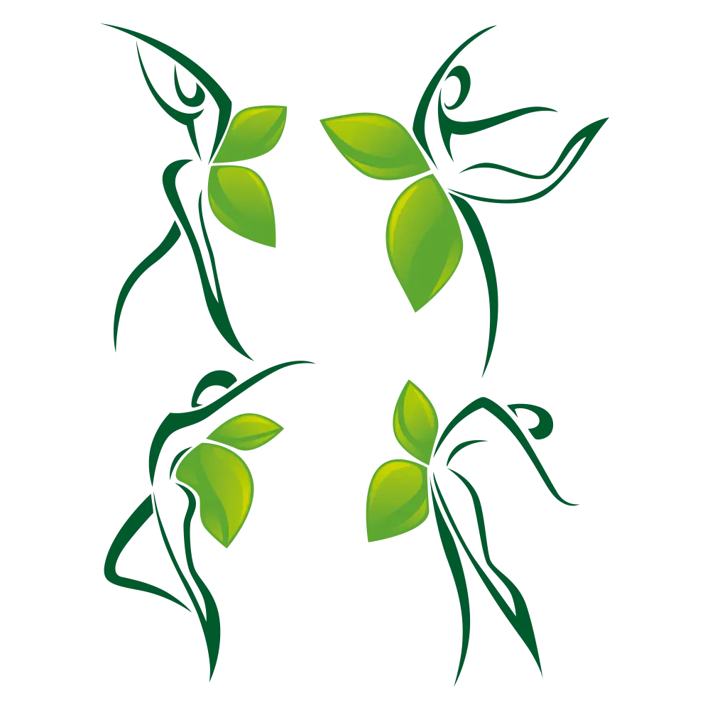 Abstract Leaf Dancers Illustration