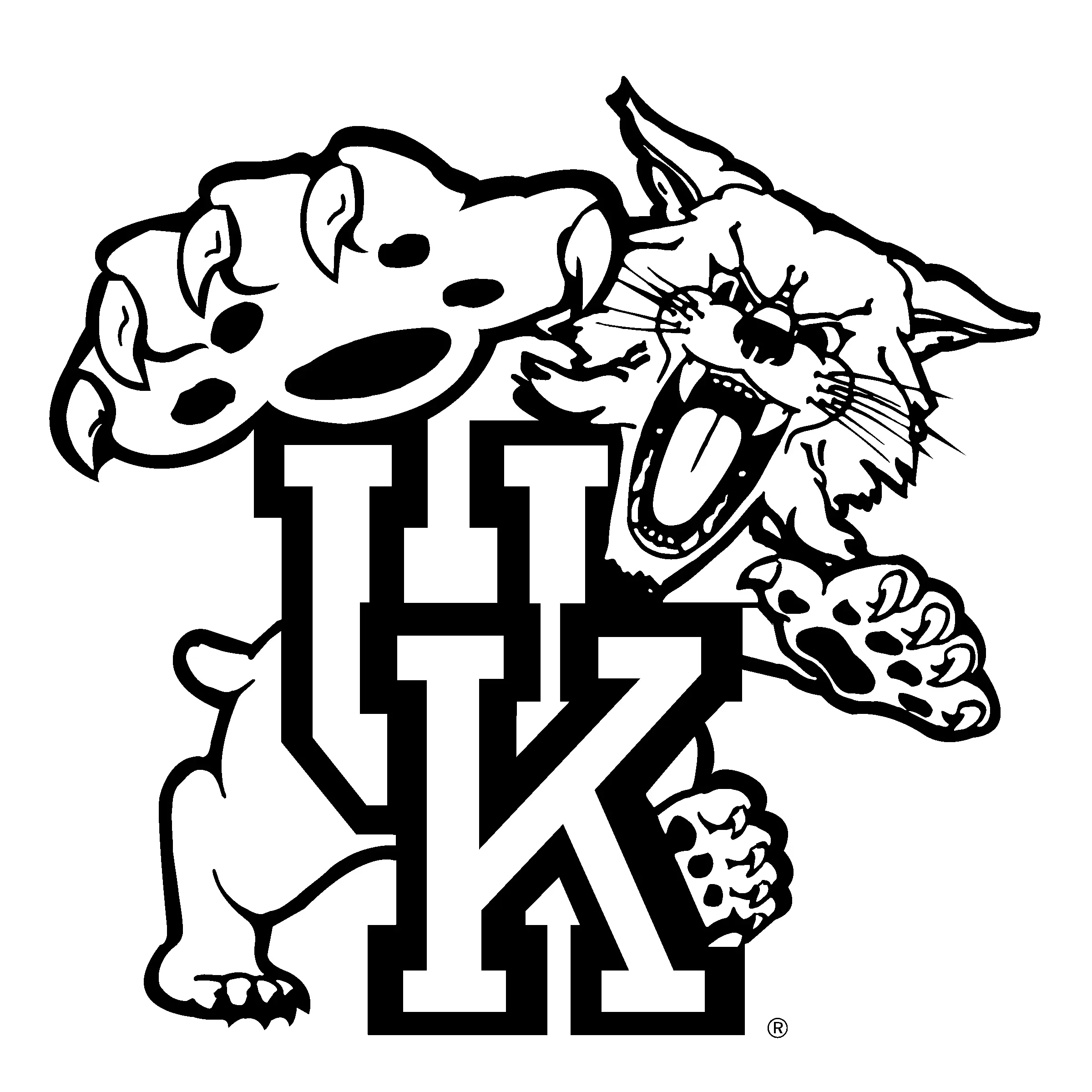 Wildcat Mascot with UK Letters