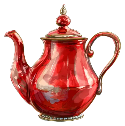 Red Ceramic Teapot
