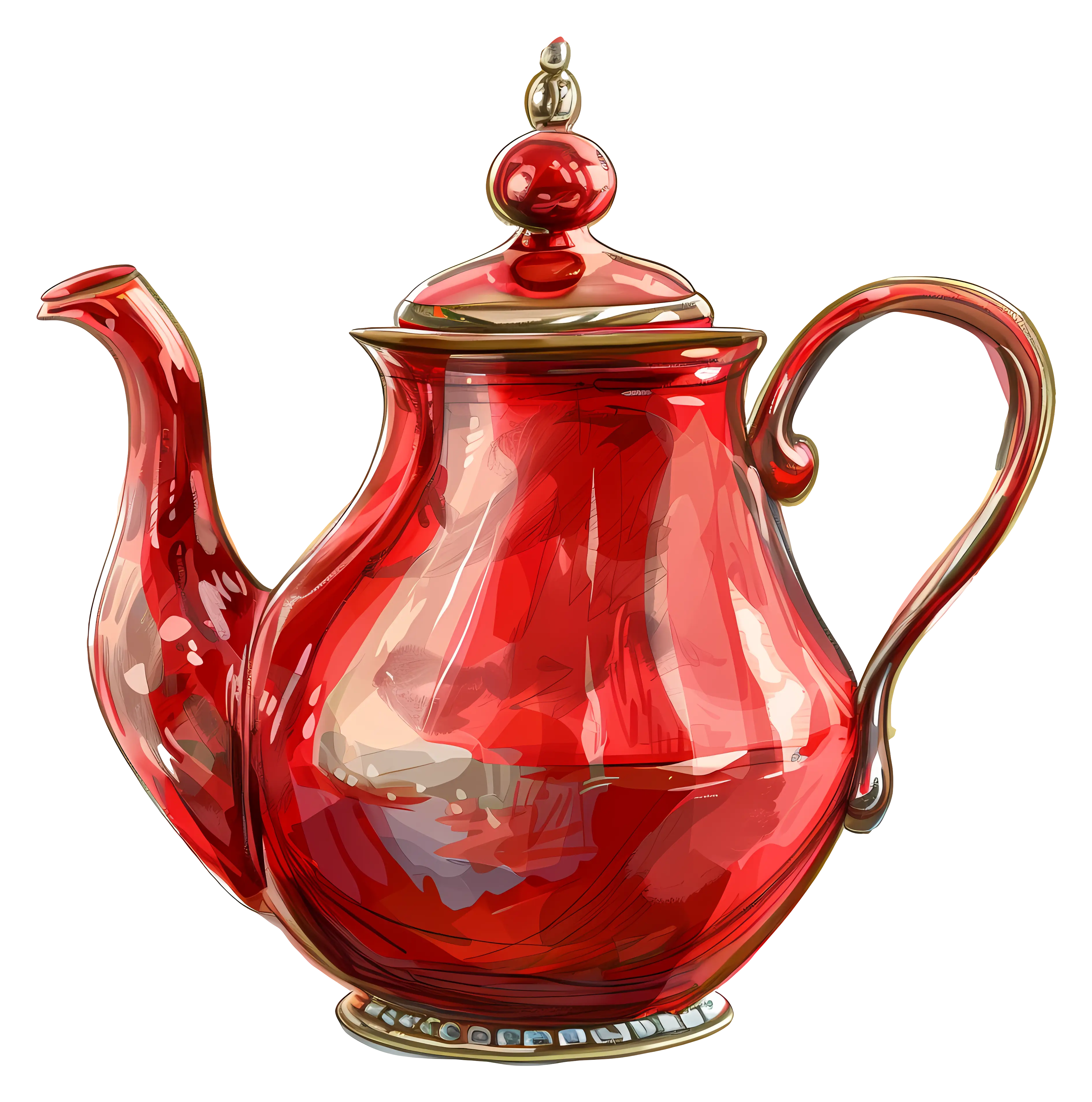 Red Ceramic Teapot