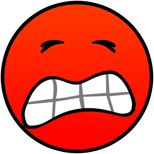 Angry Red Emoji Face with Gritted Teeth