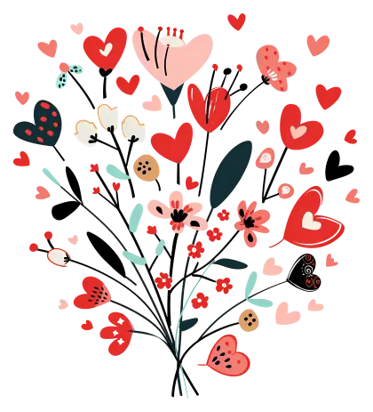Heart-Shaped Floral Design Representing Love