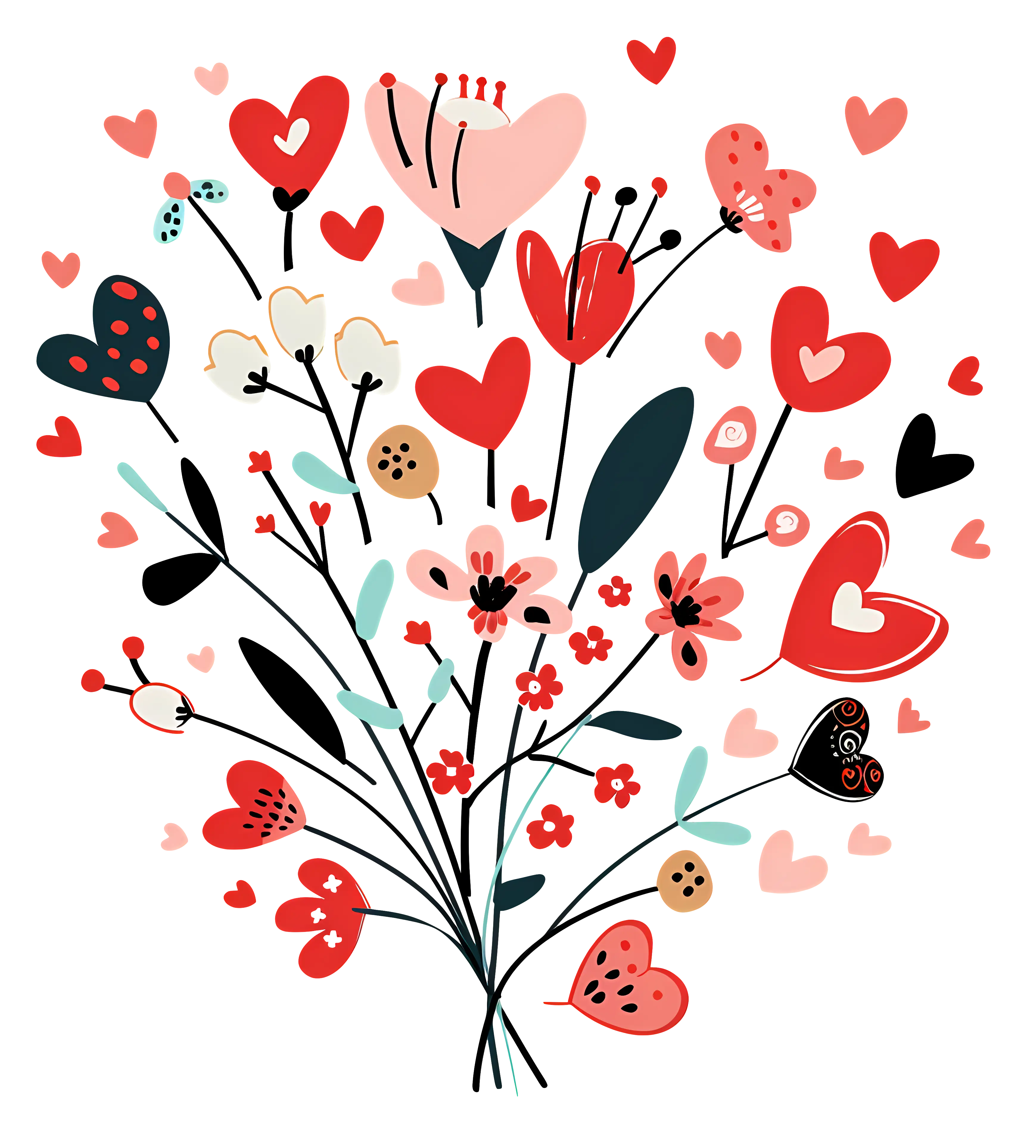Heart-Shaped Floral Design Representing Love