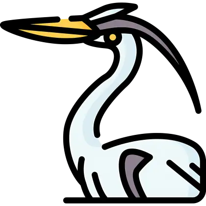 Stylized Heron Cartoon