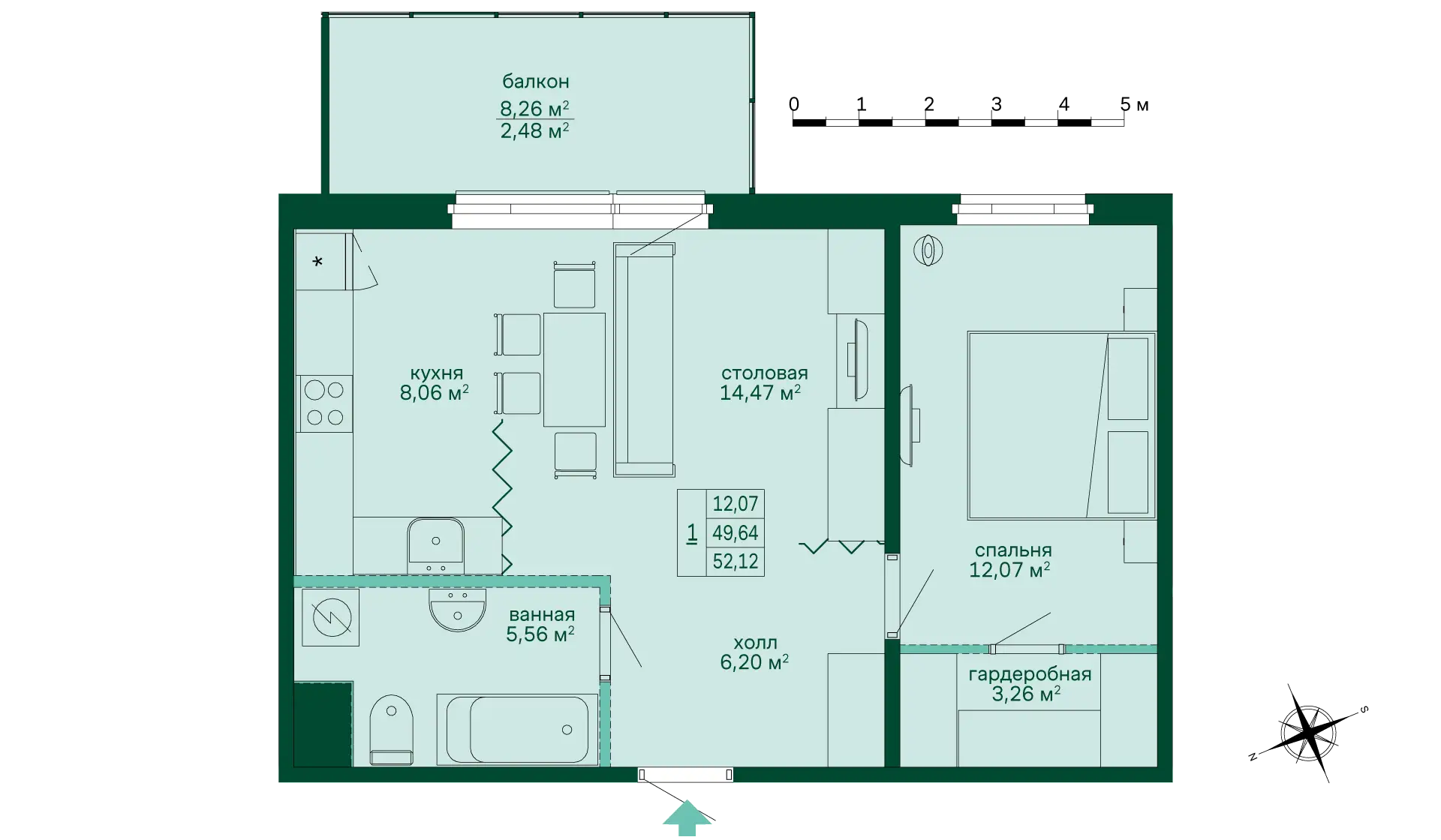 Apartment Floor Plan Illustration