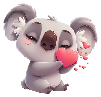 Koala Holding Heart