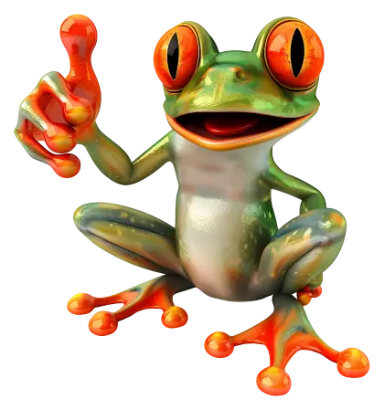 Thumbs-Up Cartoon Frog Illustration