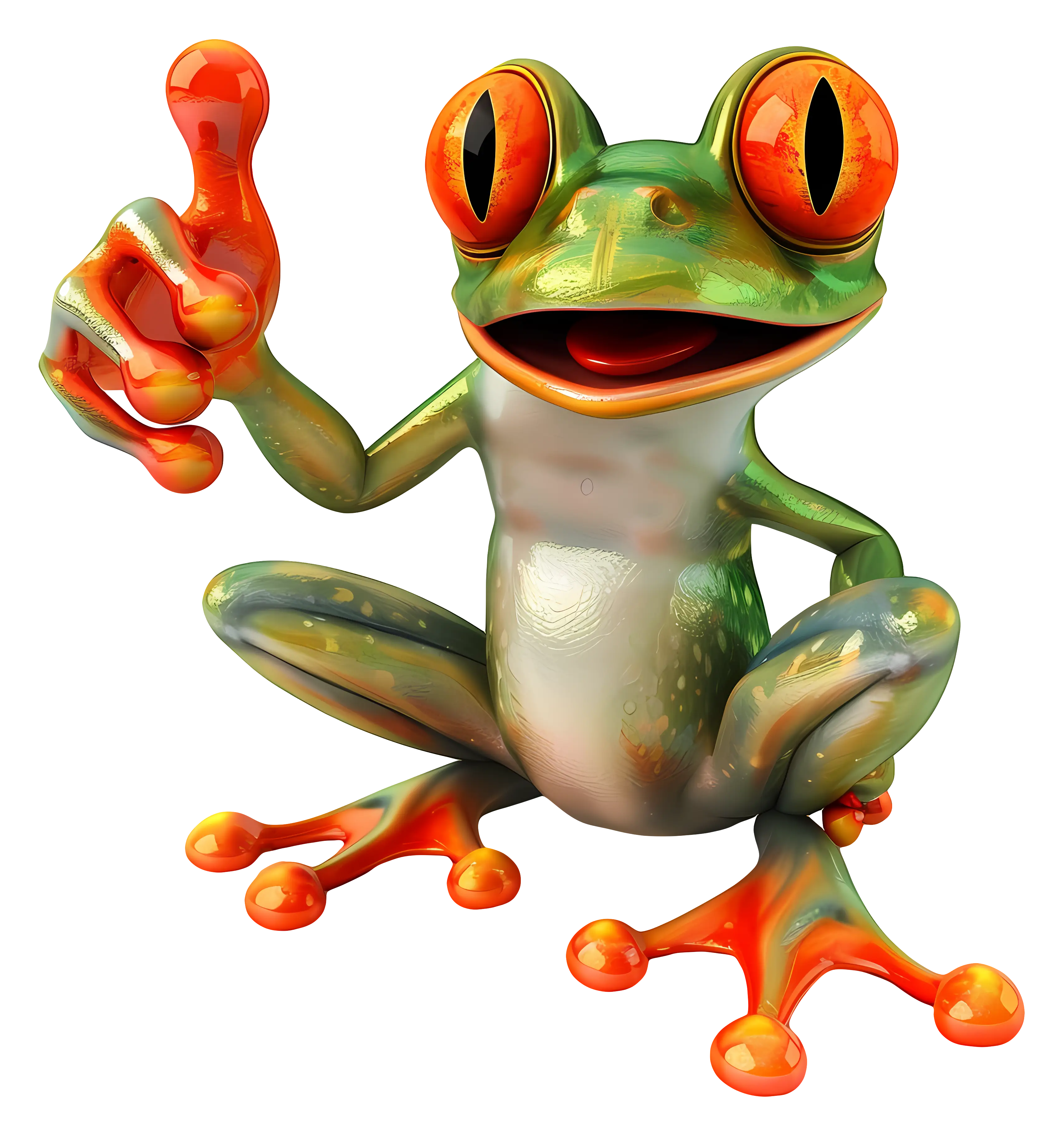 Thumbs-Up Cartoon Frog Illustration