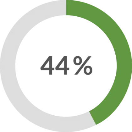 44% Circular Progress Chart Icon