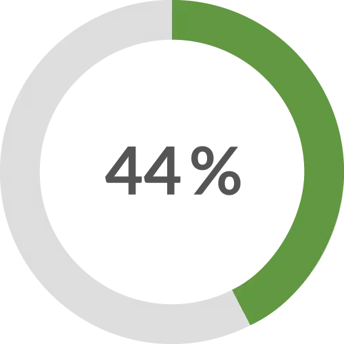 44% Circular Progress Chart Icon