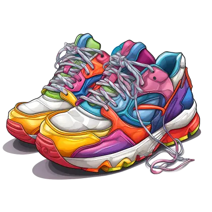 Vibrant Colorful Sneakers Illustration