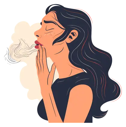 Woman Blowing Smoke