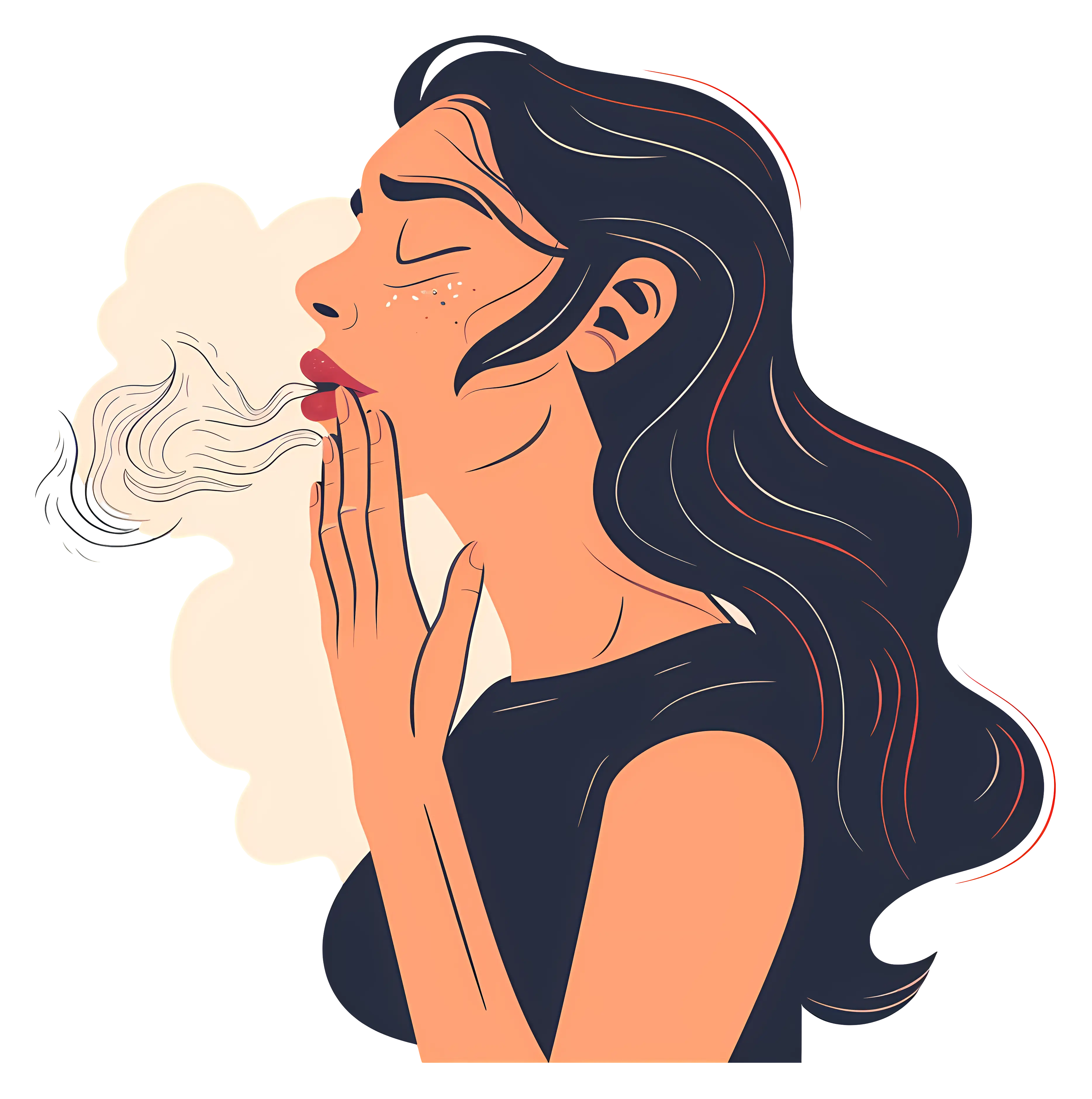 Woman Blowing Smoke