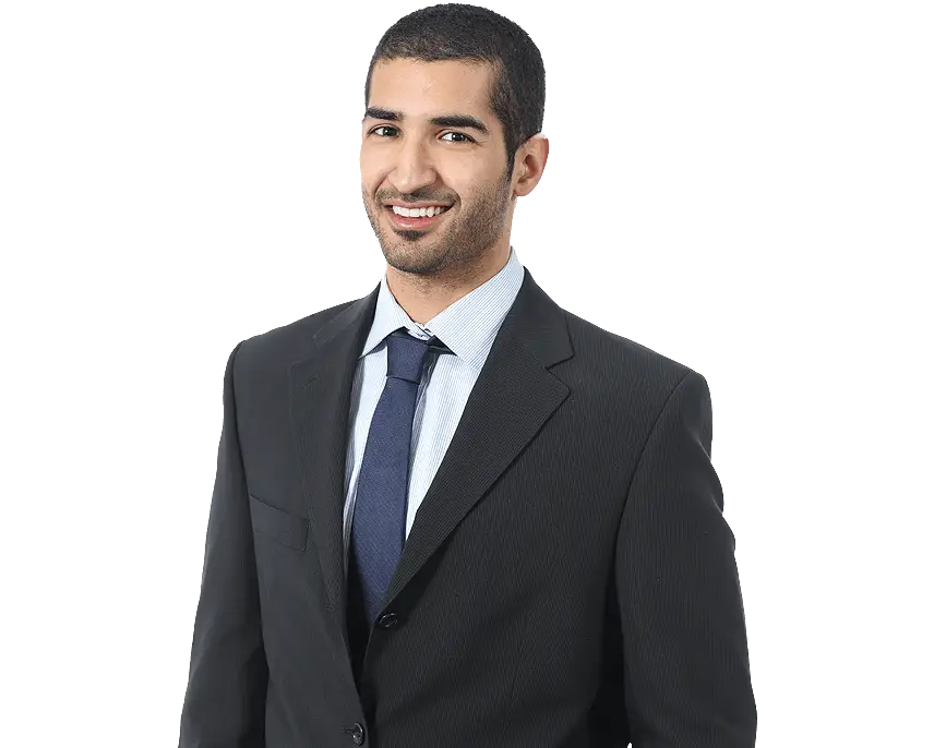 Man in Business Suit Smiling Professionally
