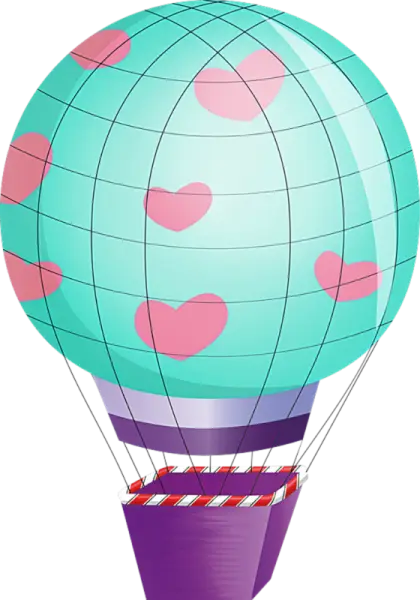 Heart-patterned Hot Air Balloon