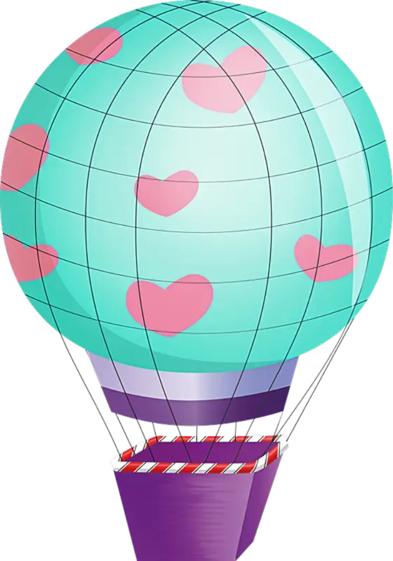 Heart-patterned Hot Air Balloon