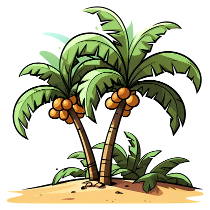 Tropical Coconut Palm Tree Illustration