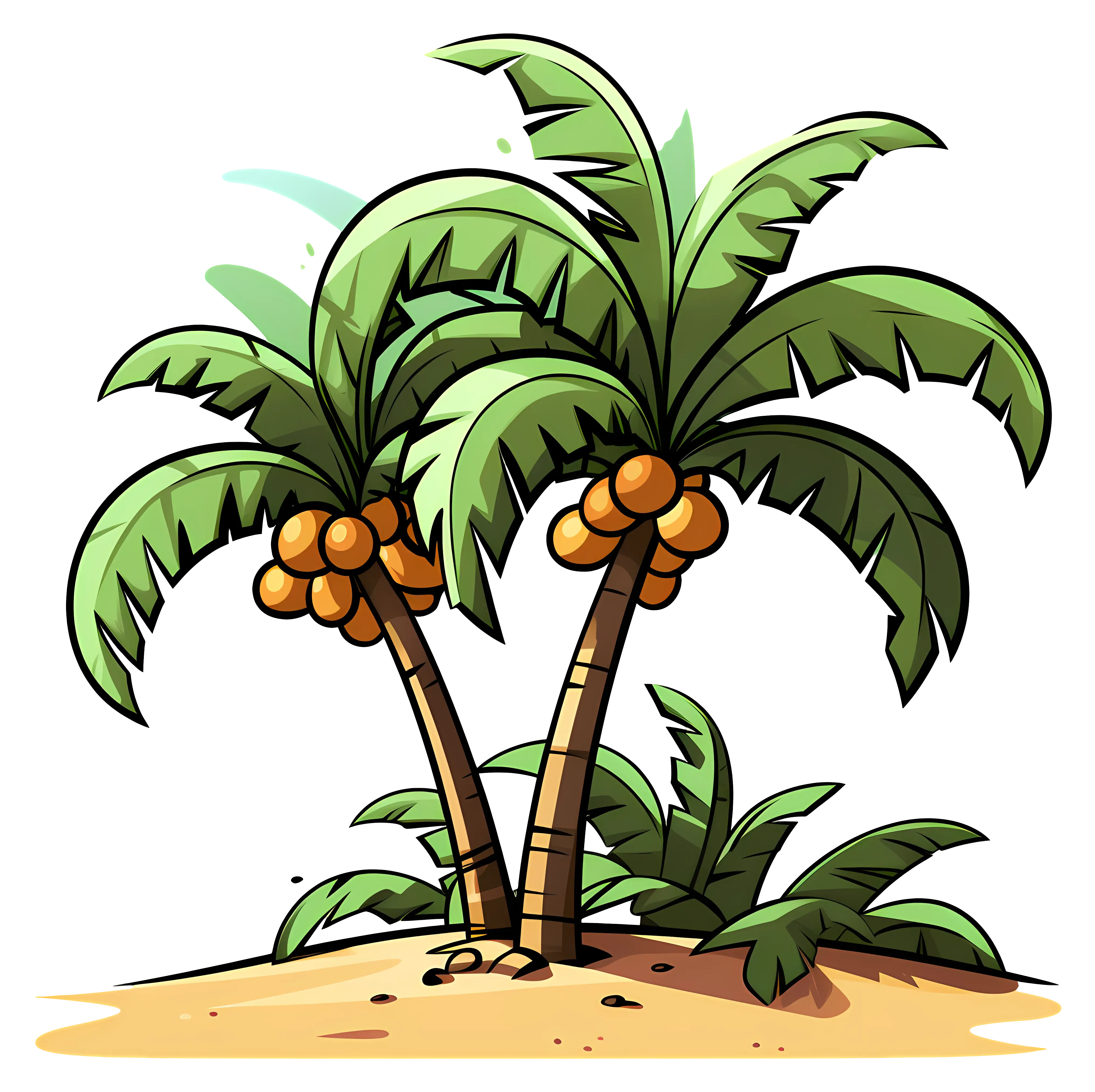 Tropical Coconut Palm Tree Illustration