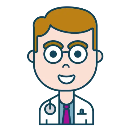 Cartoon Illustration of a Friendly Doctor