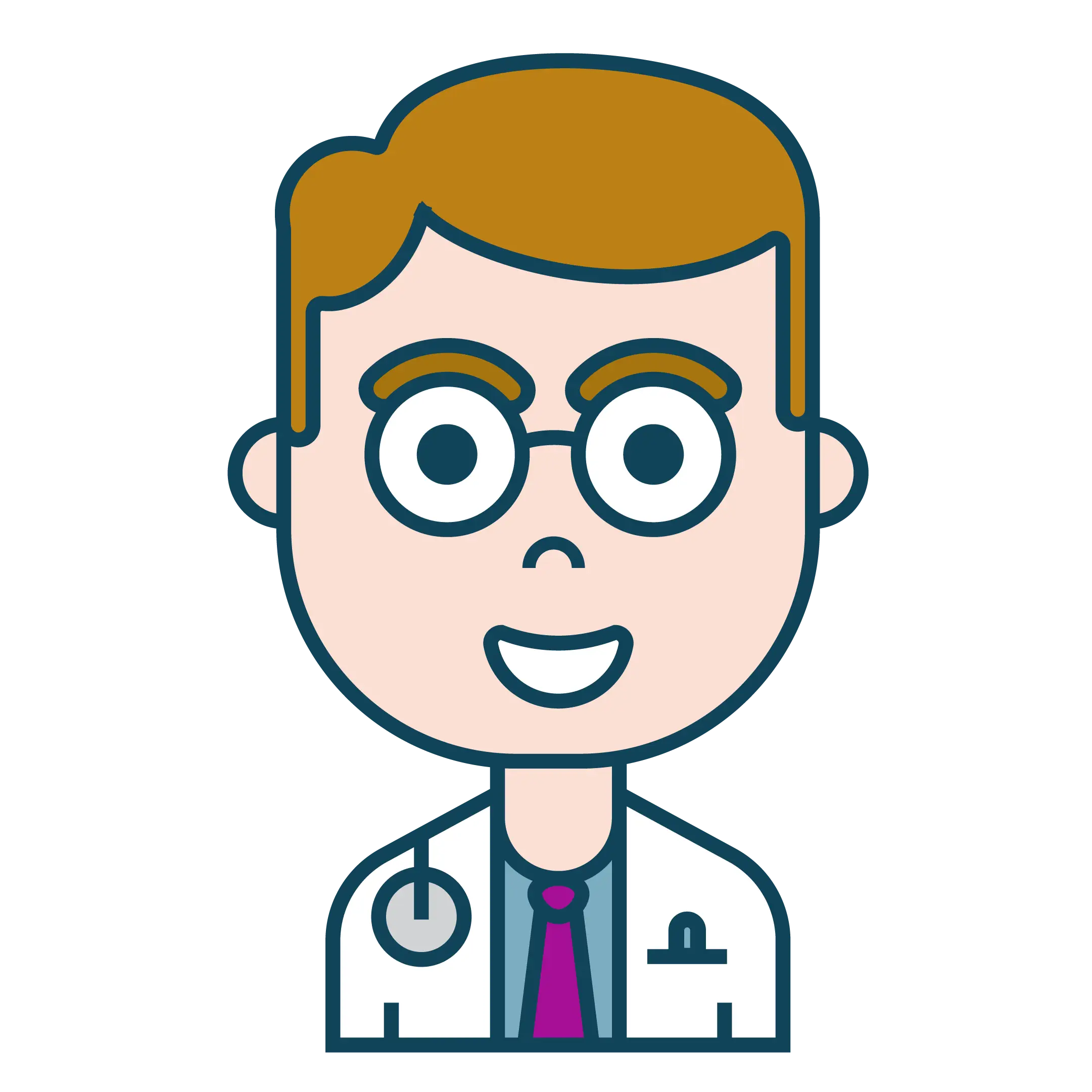 Cartoon Illustration of a Friendly Doctor