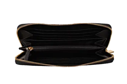 Black Wallet with Zipper and Card Slots