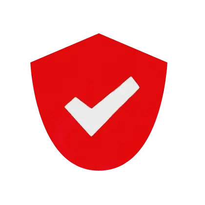 Red Shield with Checkmark Illustration