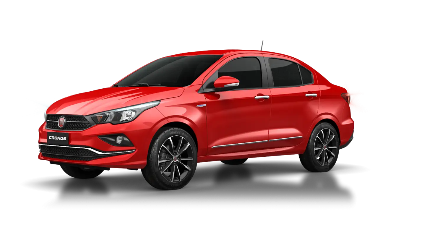 Red Fiat Sedan Car