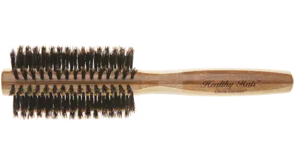 Wooden Round Hairbrush with Bristles