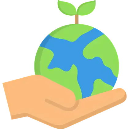 Eco-Friendly Hand Holding Globe with Plant