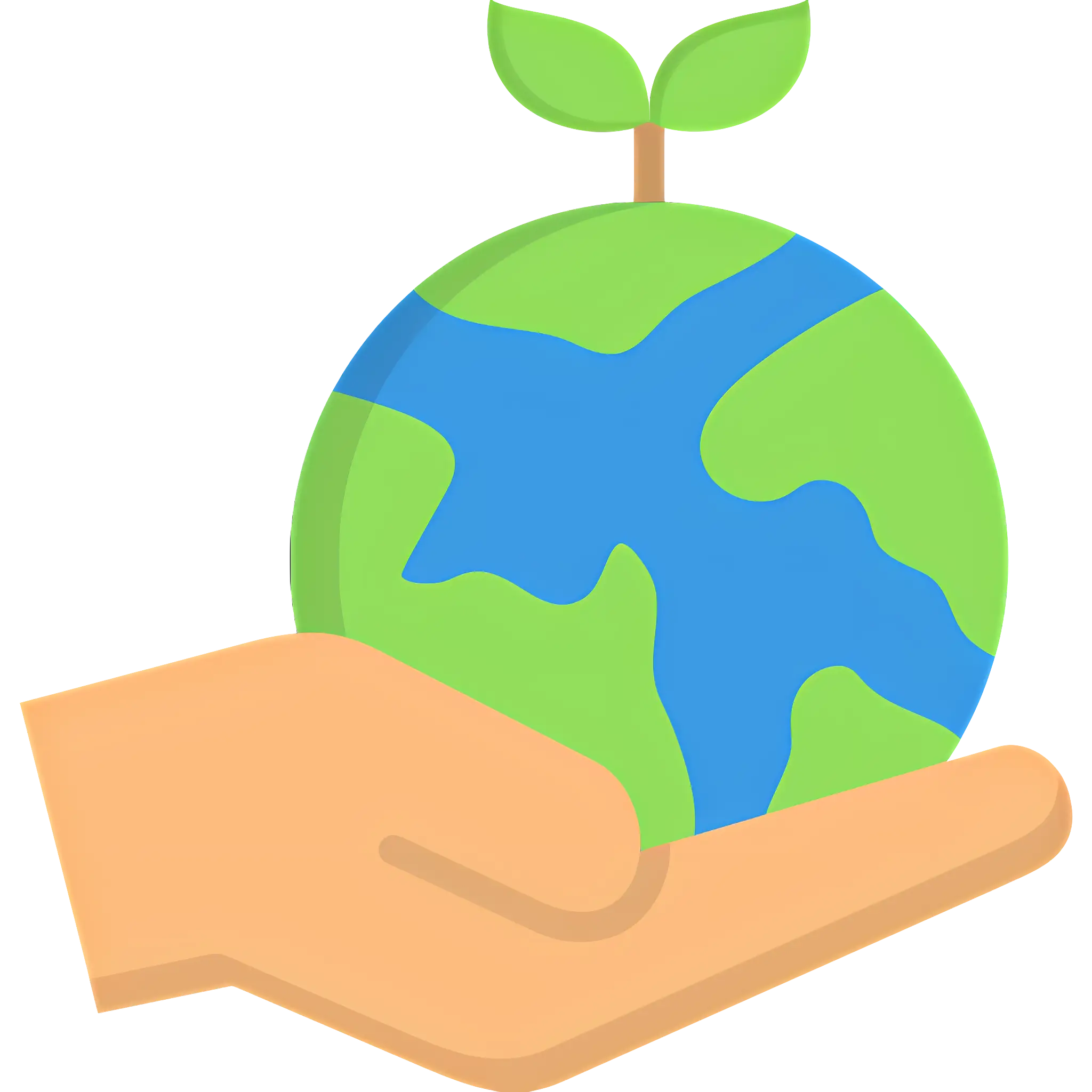 Eco-Friendly Hand Holding Globe with Plant