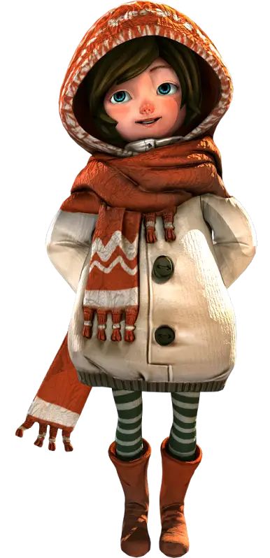 Winter Girl Character in Cozy Outfit