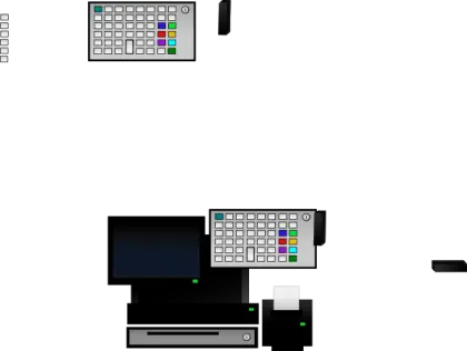 Point of Sale System with Keyboard and Monitor