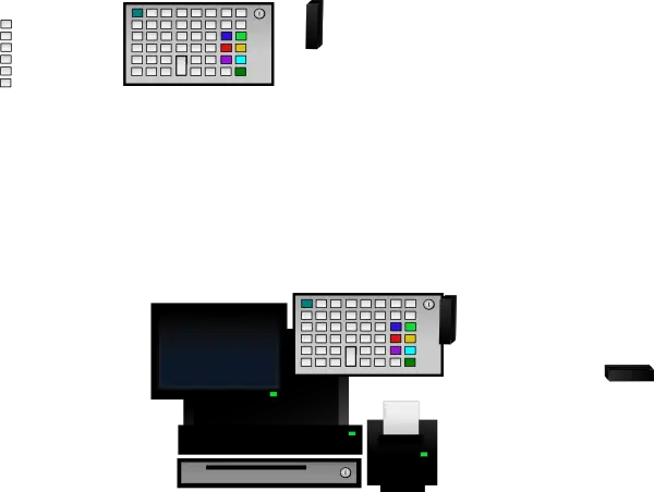 Point of Sale System with Keyboard and Monitor