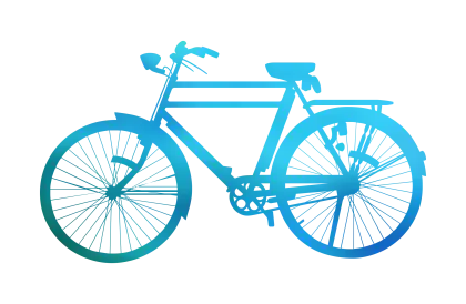 Blue Bicycle Silhouette Illustration