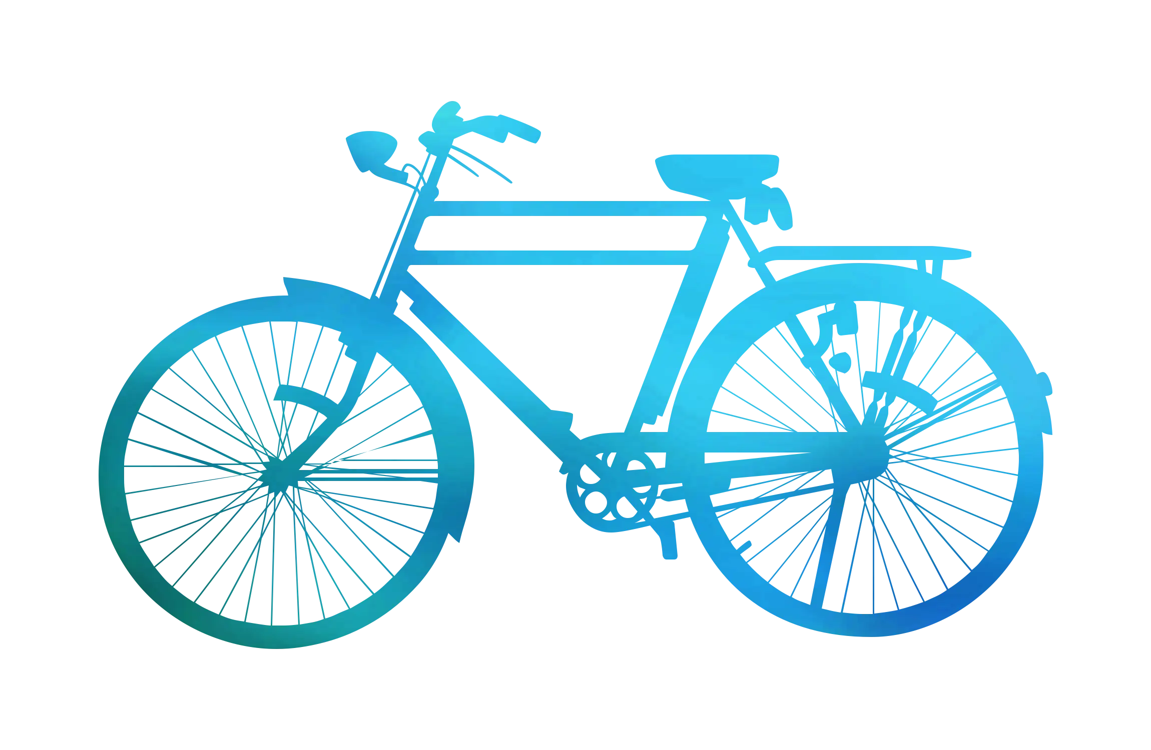 Blue Bicycle Silhouette Illustration