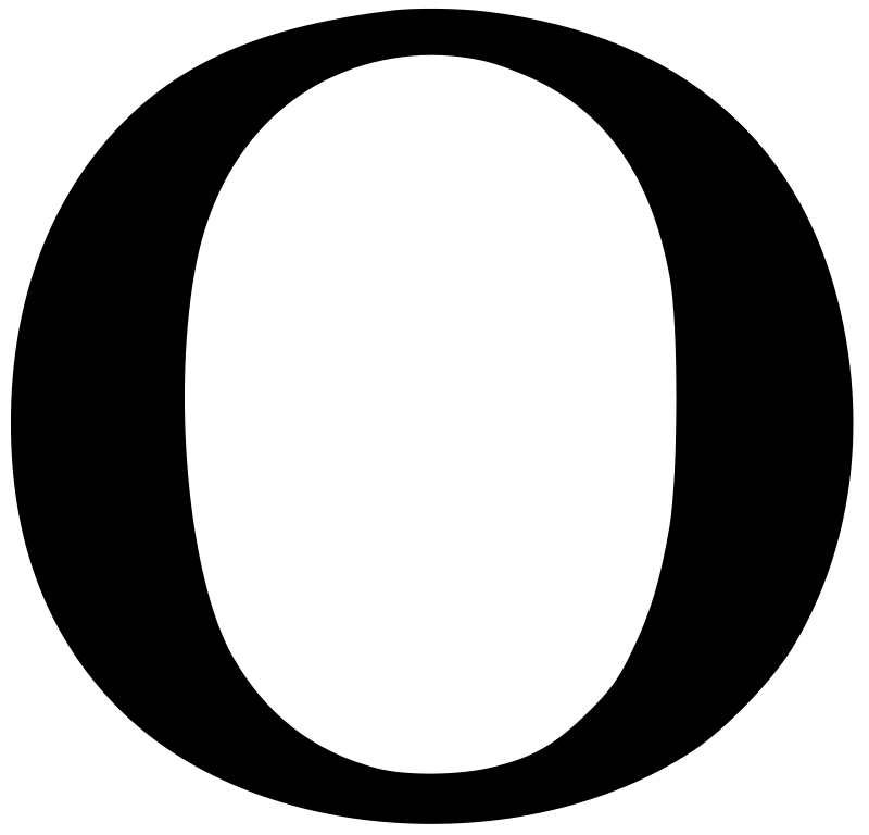 Black Uppercase O Typography Symbol