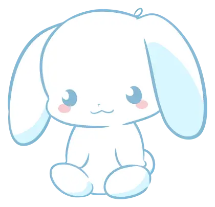 Cute Cartoon White Bunny