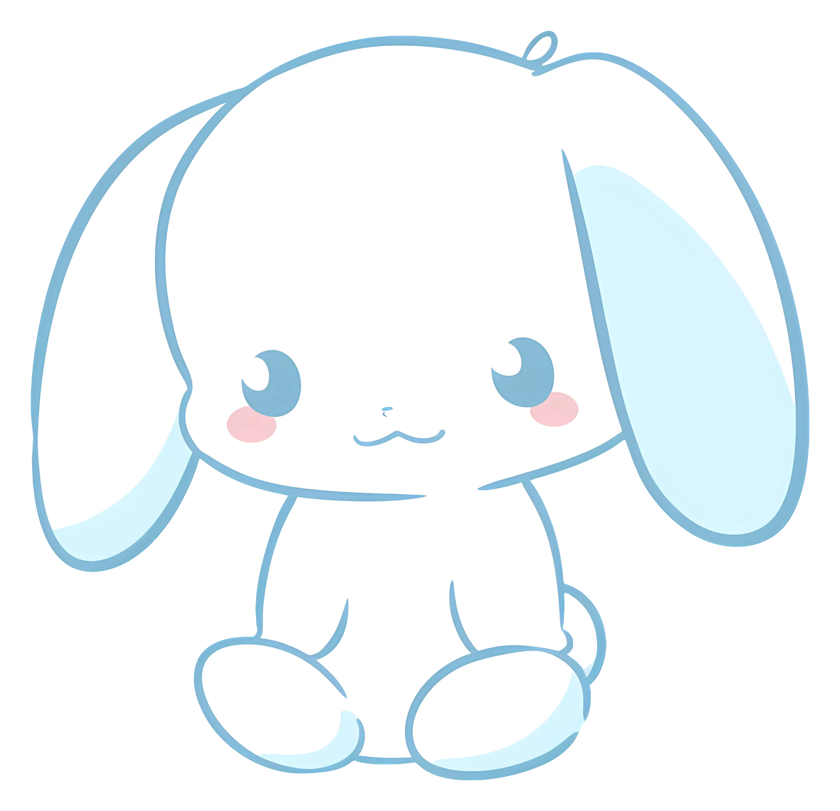 Cute Cartoon White Bunny