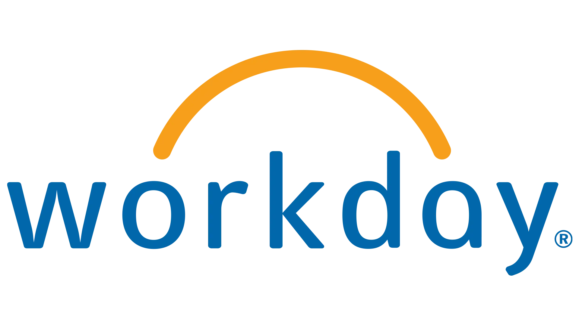 Workday Corporate Logo with Orange Arc